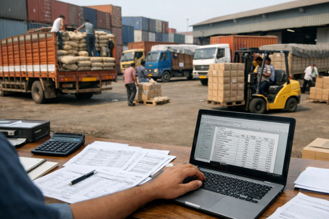an accountant filing the documents